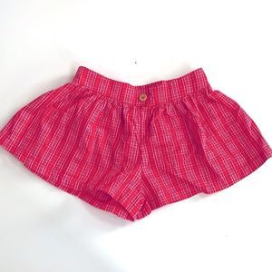 Tommy Hilfiger Girls Red Plaid Cotton Shorts sz 5